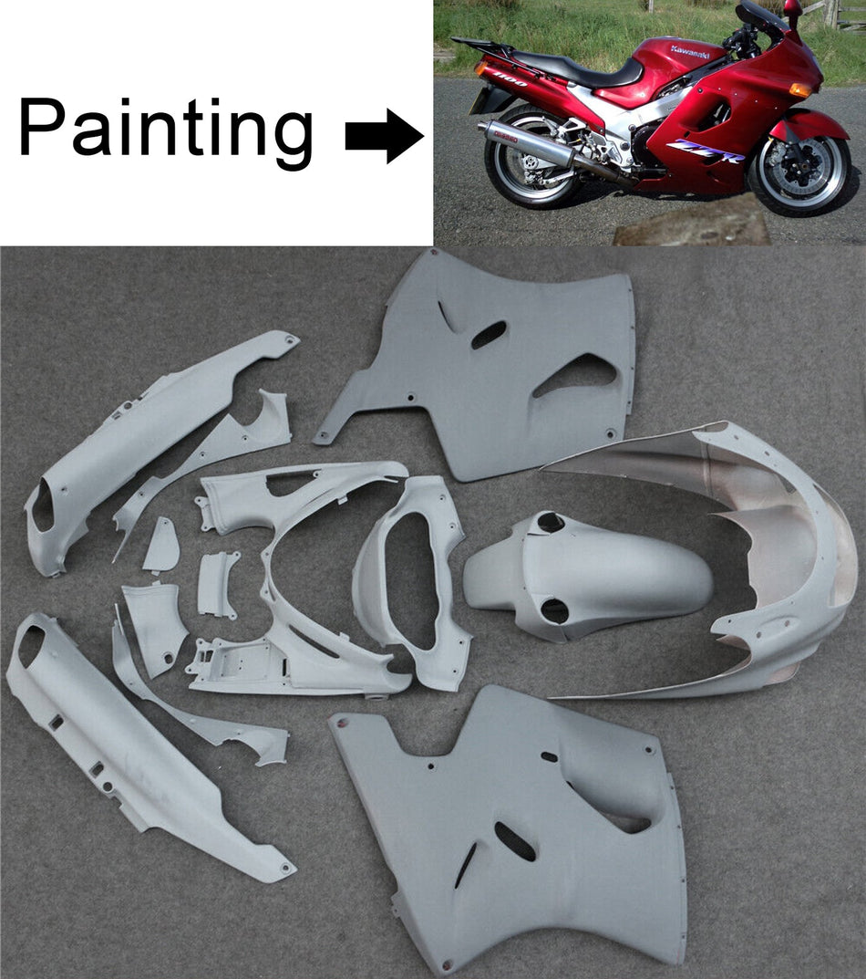 Amotopart Kawasaki Zzr1100 1993-2003 Verkleidungskit Karosserie Kunststoff Kunststoff