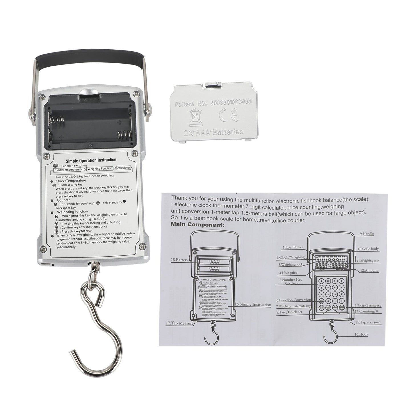 50Kg 10G Mini outil de pesage de calculatrice de balance de bagage suspendu numérique