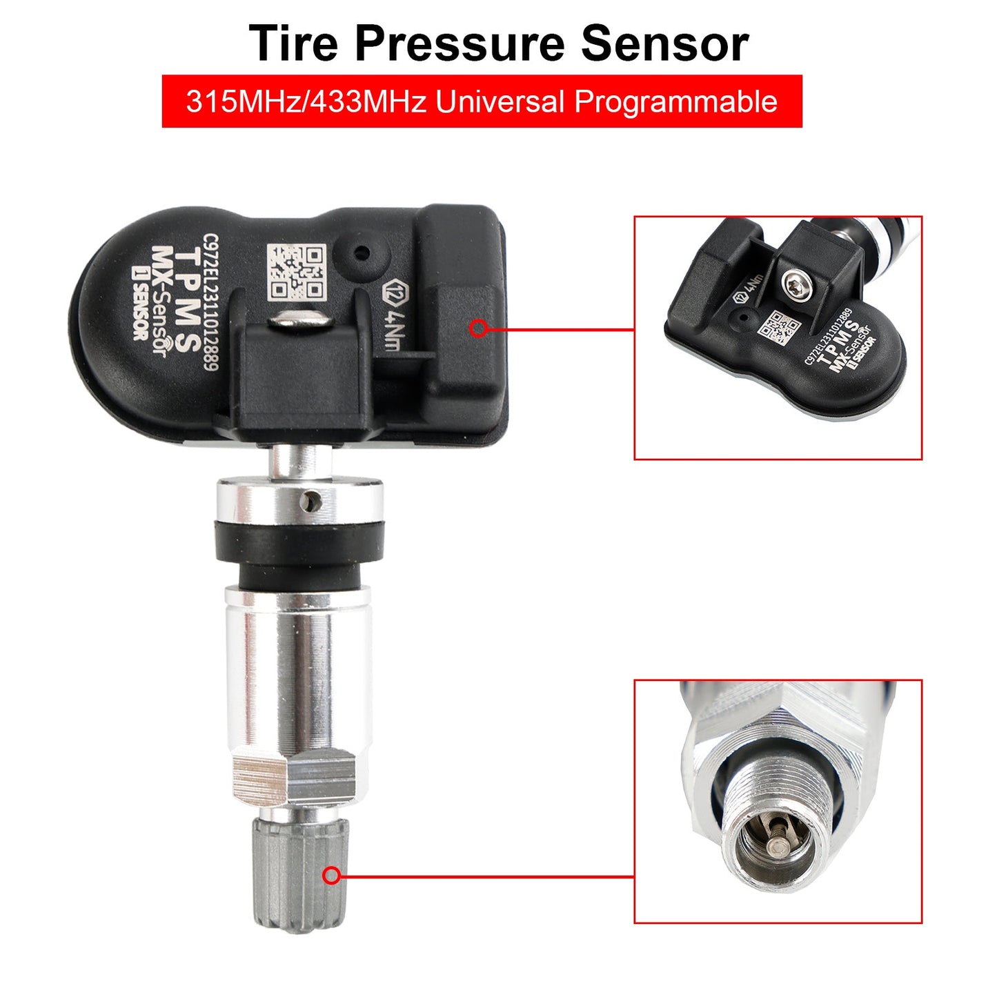 MX-Sensor 315 &amp; 433 MHz programmierbarer TPMS Universal-Reifendrucksensor