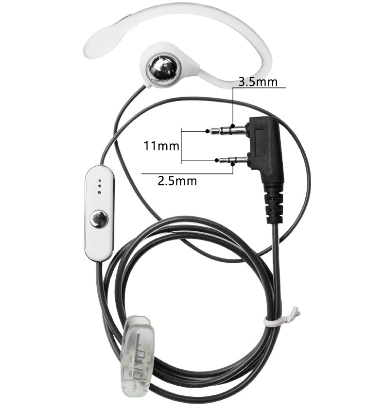 2-Pin-Ohrbügel-Kopfhörer-Headset PTT-Mikrofon für Kenwood HYT BaoFeng Radio 3Colour