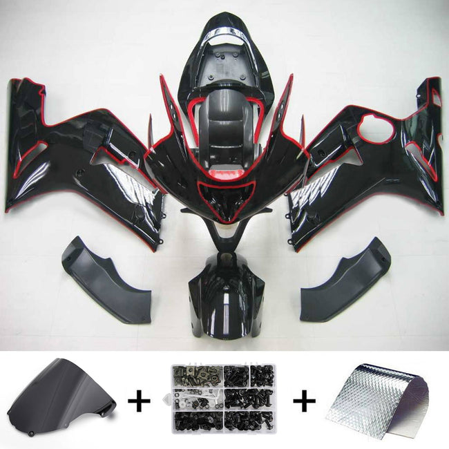 Amotopart 2003-2004 Kawasaki ZX6R 636 Schwarzes Rotverkleidungskit