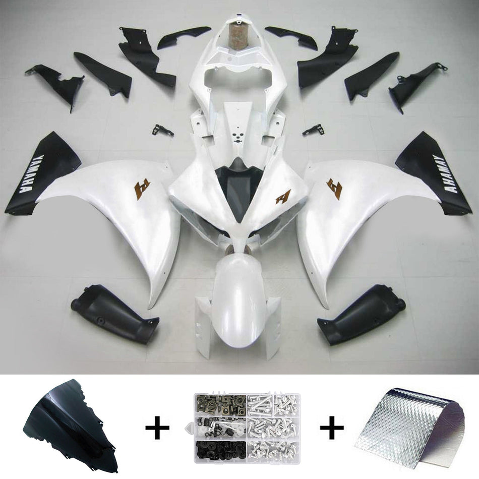 Amotopart Yamaha 2012-2014 YZF 1000 R1 Blanc Craignant Kit