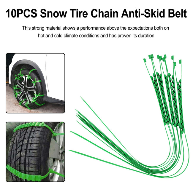 10 pièces neige pneu chaîne anti-dérapant ceinture voiture camion SUV urgence hiver conduite générique