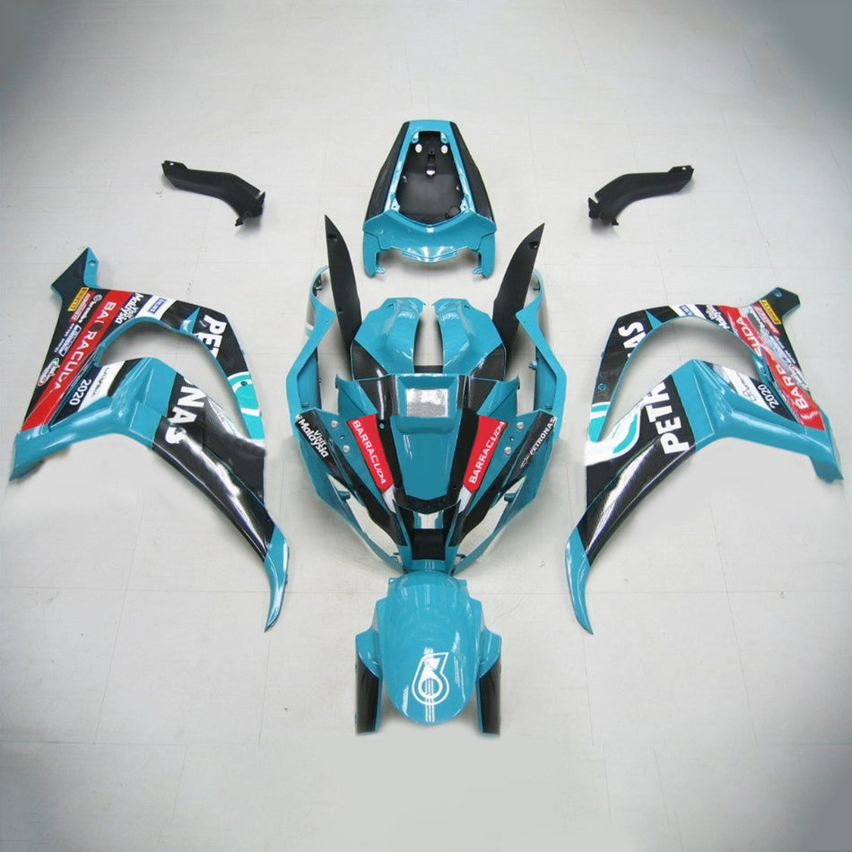 Amotopart Kawasaki ZX10R 2011-2015 Kit de carénage bleu vert