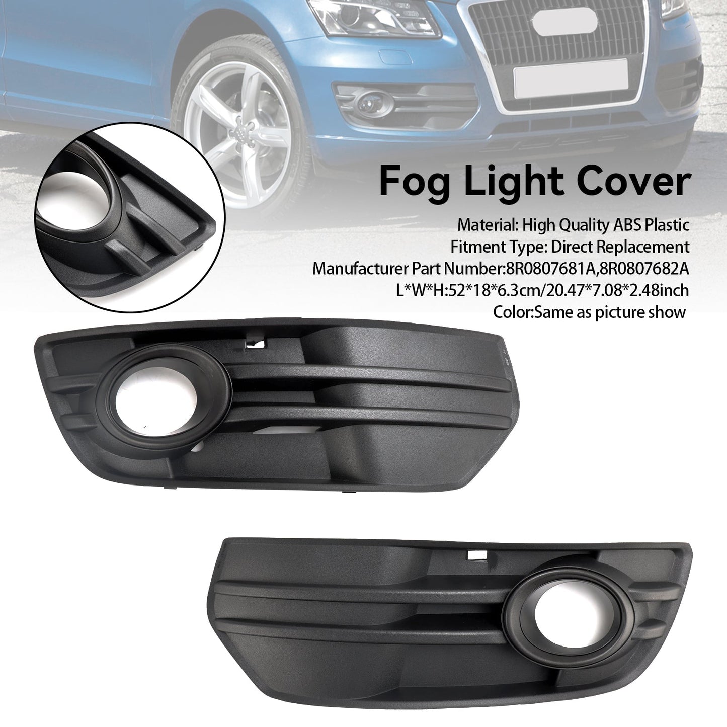 Audi Q5 2009-2012 2PCS Front Bumper Grill Fog Light Lamp Covers TrimAuto &amp; Motorrad: Teile, Auto-Ersatz- &amp; -Reparaturteile, Karosserieteile!