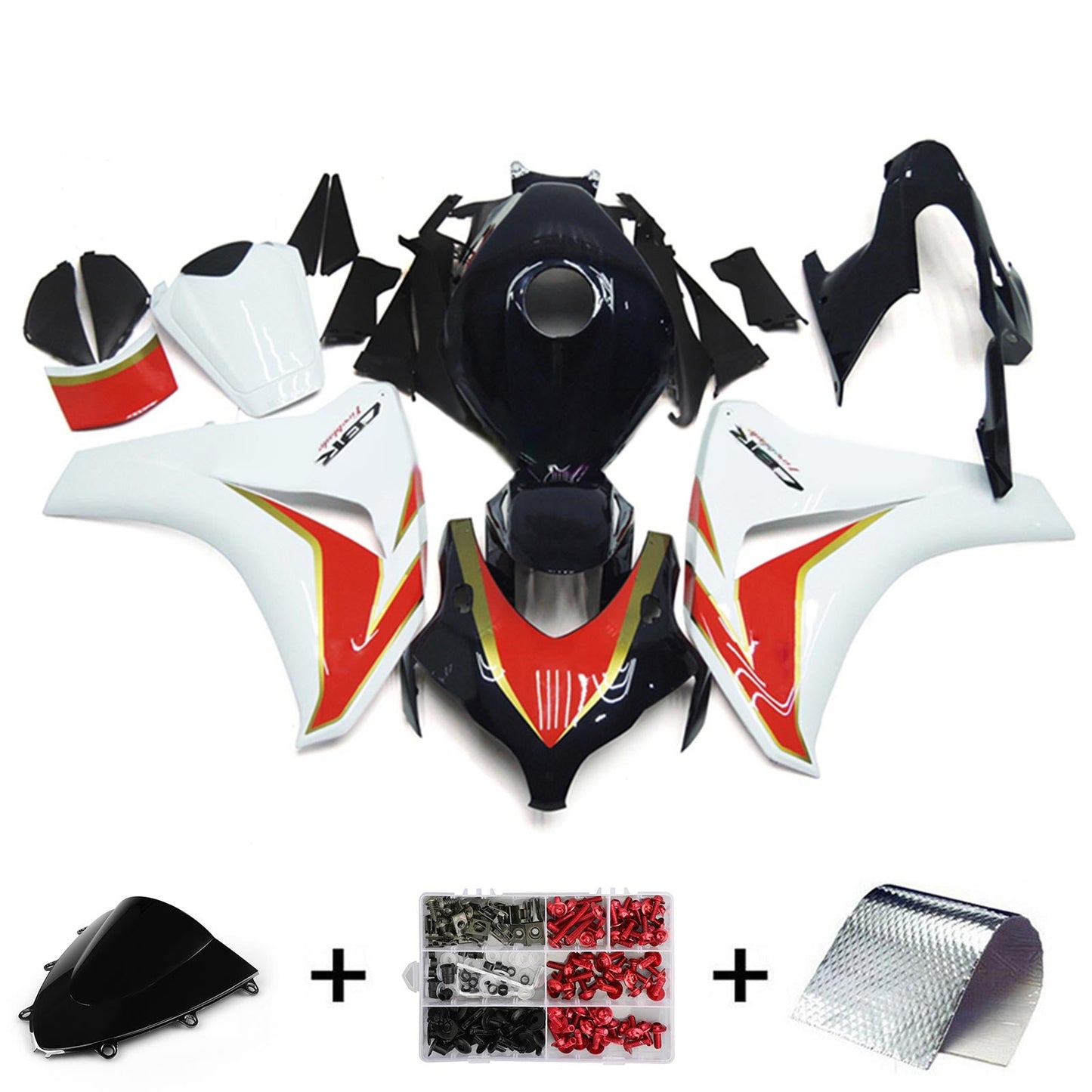 Amotopart Honda CBR1000RR 2008–2011 Verkleidungsset, Karosserie, Kunststoff, ABS