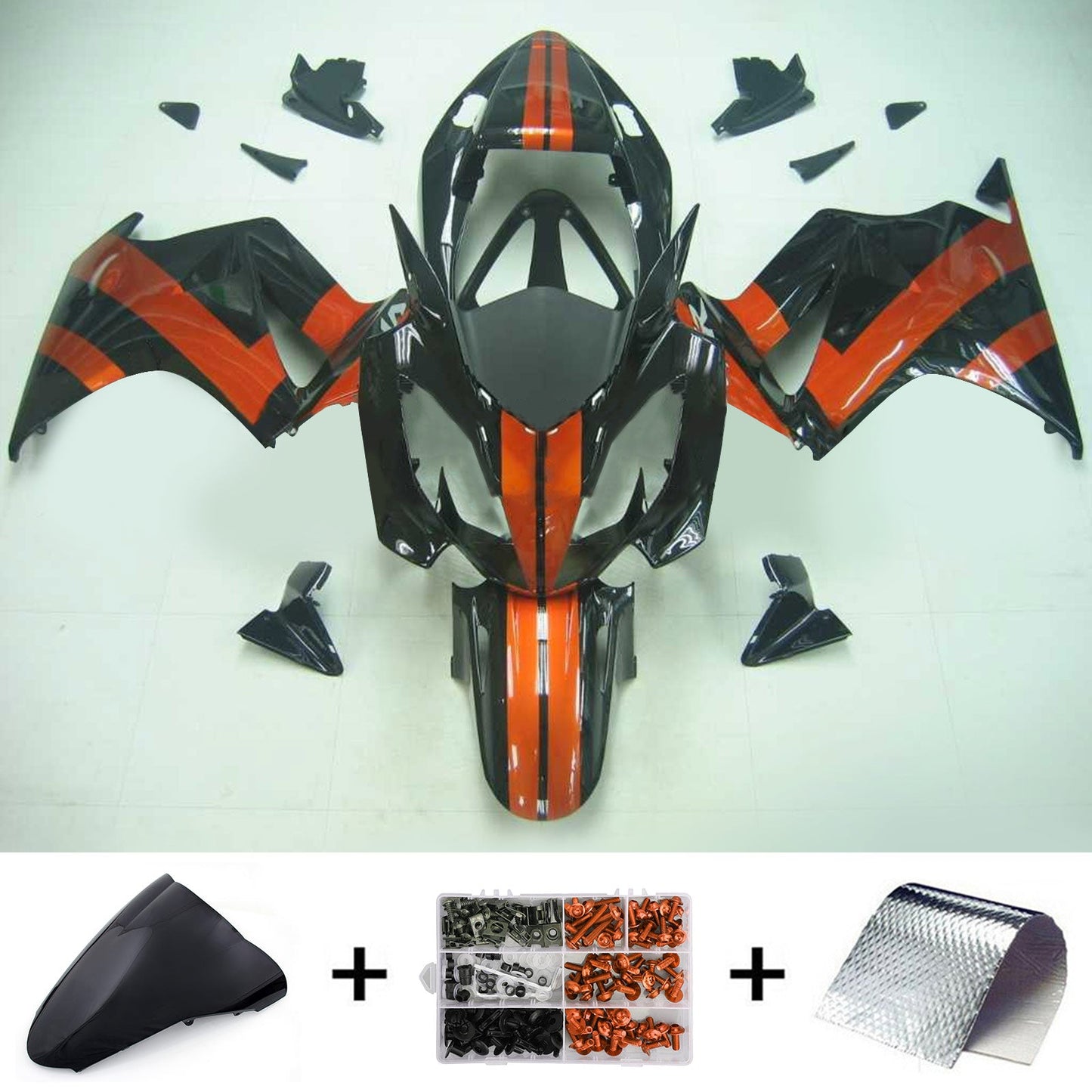 Amotopart 2002-2012 Honda VFR800 Orange & Black Faxing Kit