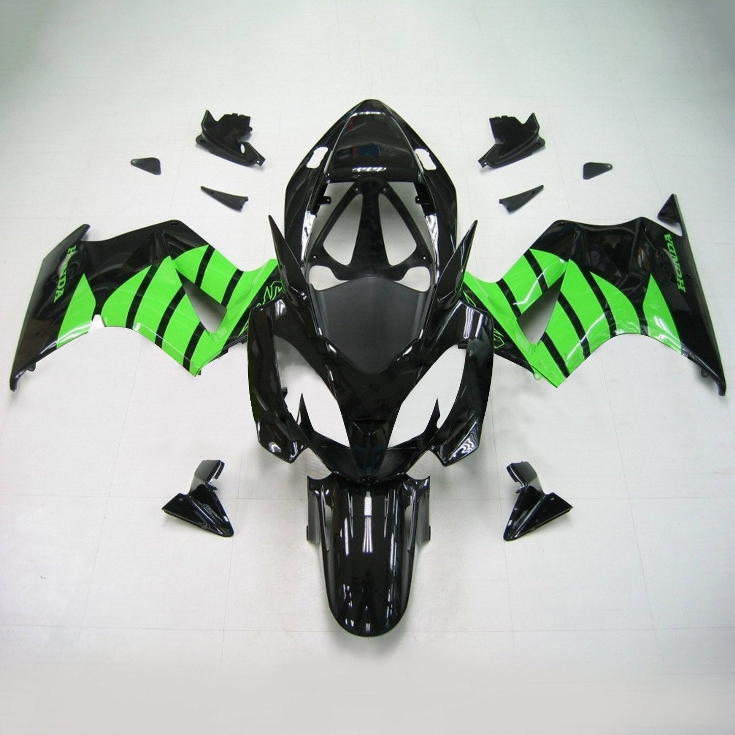 Amotopart 2002-2012 Honda VFR800 Black & Green Fearing Kit