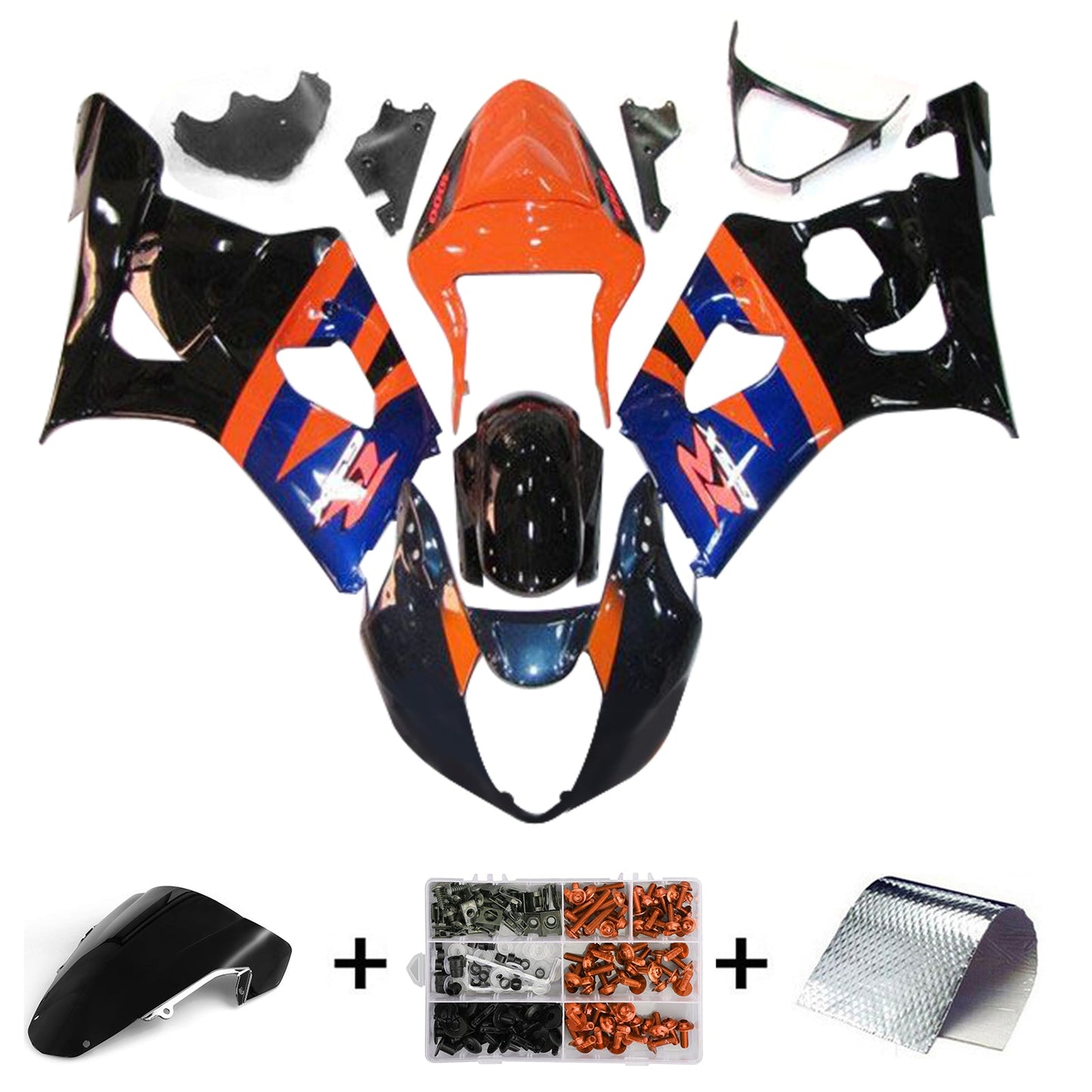 2003–2004 Suzuki GSXR1000 K3 Einspritzverkleidungs-Set, Karosserie, Kunststoff, ABS