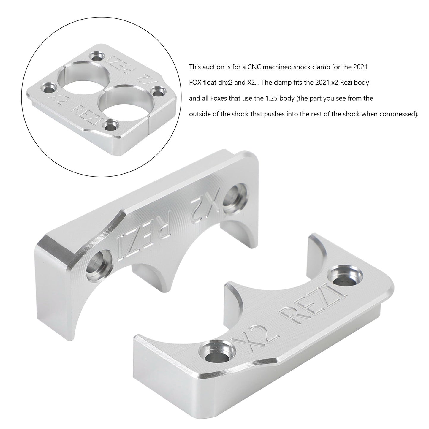 Corps Rezi Shock Clamp/étau pour 2021 Fox Float X2 ＃803-00-969/803-01-545