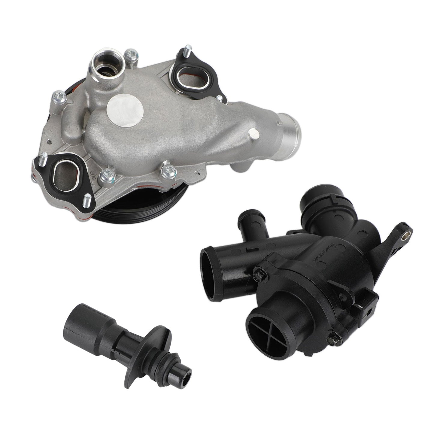 Jaguar Land Rover V8 Wasserpumpe mit Schrauben, Dichtungen, Stecker + Thermostat-Kit