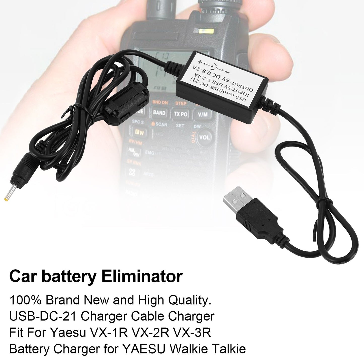 Chargeur de câble USB DC-21 pour VX-1R VX-2R VX-3R Chargeur de batterie pour talkie-walkie
