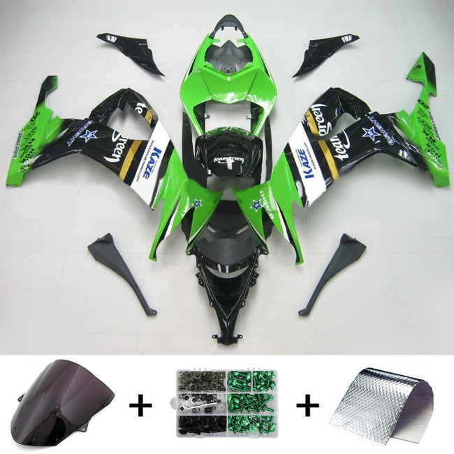 Amotopart Kawasaki ZX10R 2008-2010 Green Black Fearing Kit