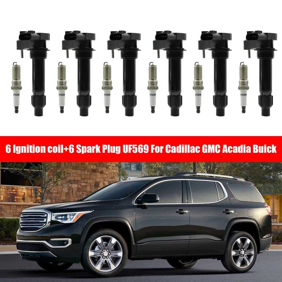 2010–2016 Buick LaCrosse GMC Acadia 6 Zündspule 6 Zündkerze UF569 12590990 Fedex Express