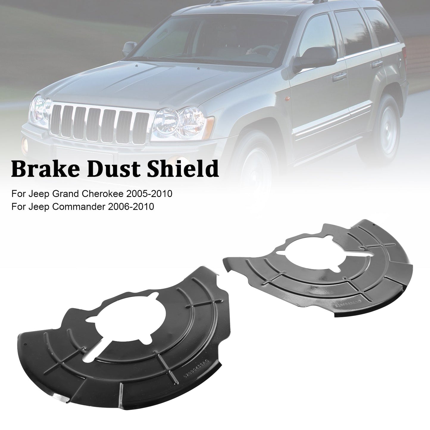 Rechts + links vorne Bremsstaubschutz passend für Jeep Grand Cherokee Commander 2005–2010