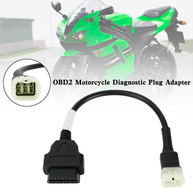 Kawasaki Motorrad Scooter ATV Kabel OBD2 6 Pin Diagnosestecker Adapter