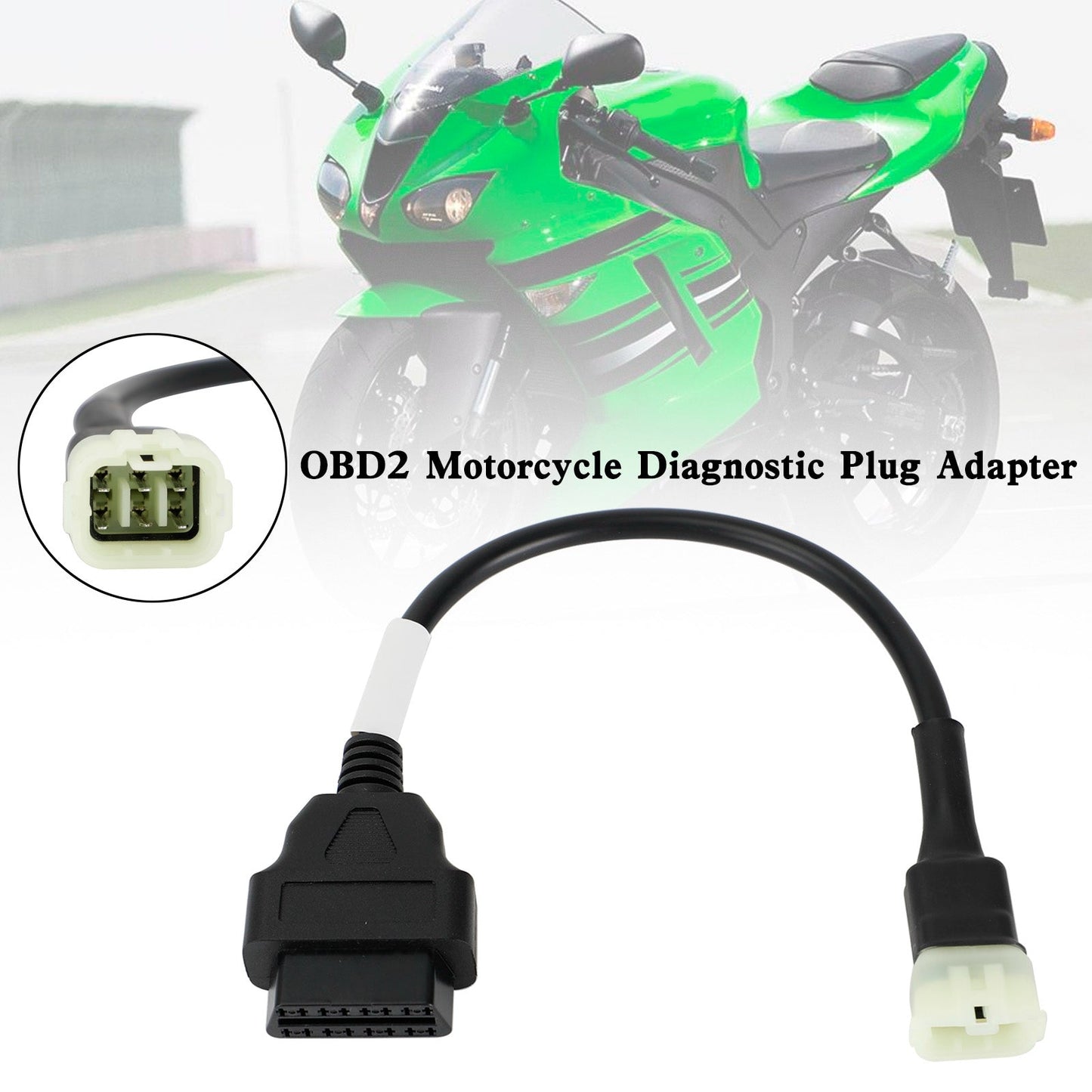 Kawasaki Motorrad Scooter ATV Kabel OBD2 6 Pin Diagnosestecker Adapter