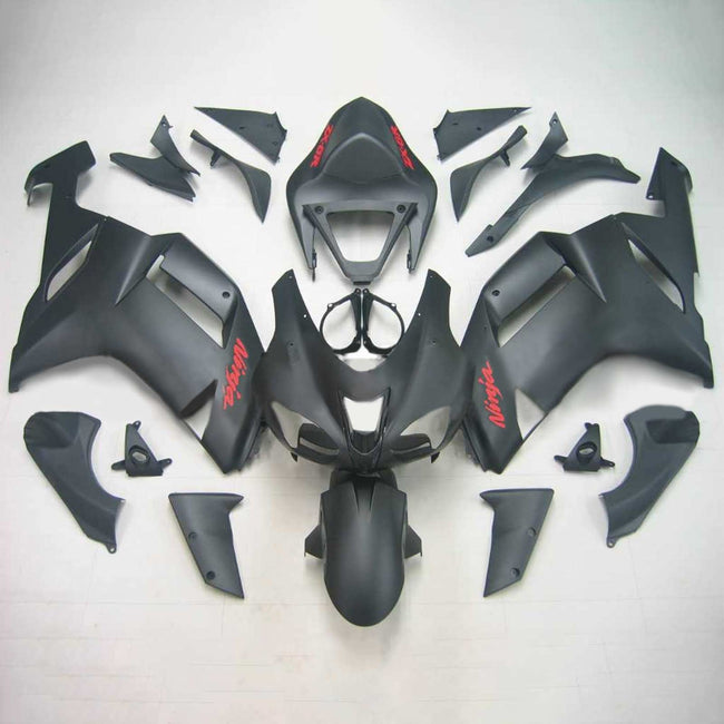 Kit de vente Amotopart Kawasaki 2007-2008 ZX6R 636 Noir avec logos rouges