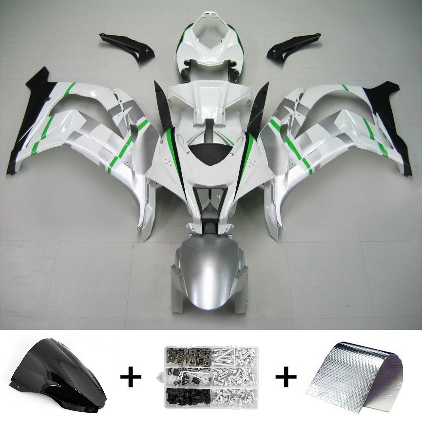 Amotopart Kawasaki 2016-2019 ZX10R White Sliver Abzugskit