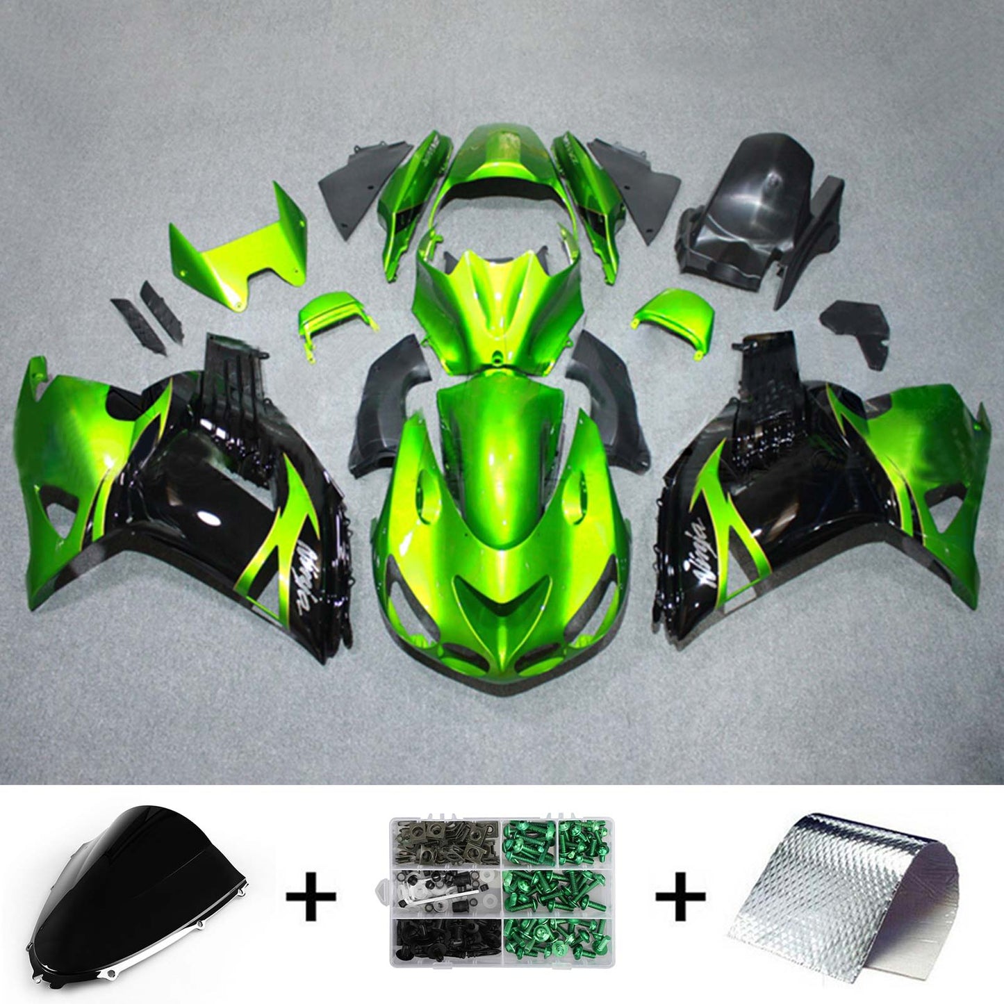 Amotopart Verkleidungsset für Kawasaki ZX14R 2006–2011, Karosserie, Kunststoff, ABS