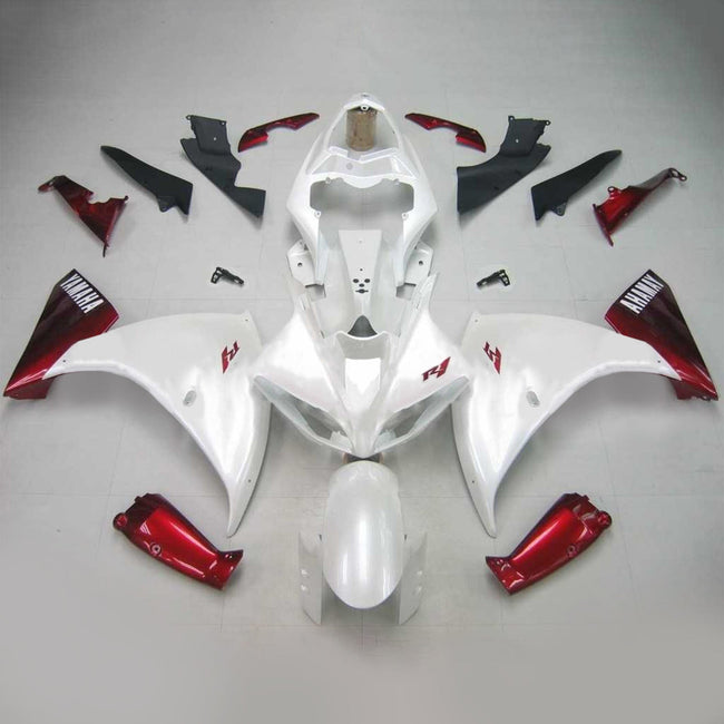 Amotopart Yamaha 2012-2014 YZF 1000 R1 White Red Fearing Kit