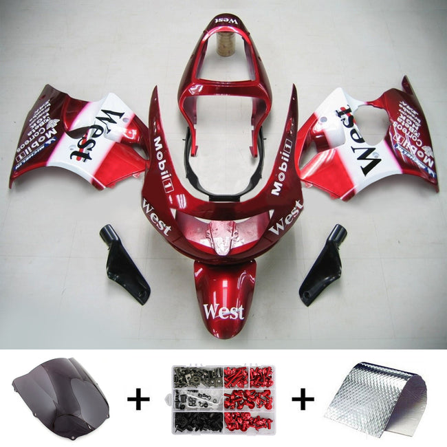 Amotopart Kawasaki ZX6R 1998-1999 Hochgl?nzende Redverrückungs-Kit