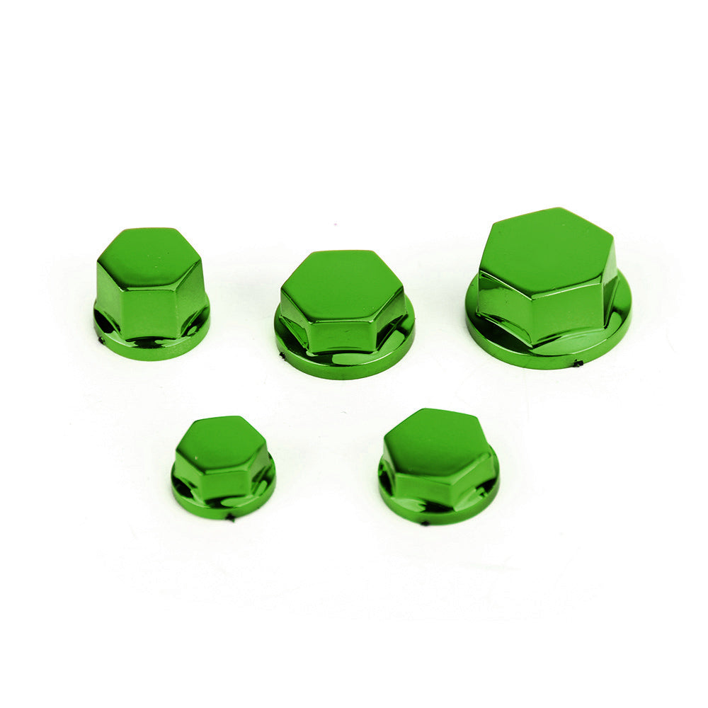 30 Schutzkappen Schrauben Abdeckung Sechskantschrauben grün Passend für Kawasaki