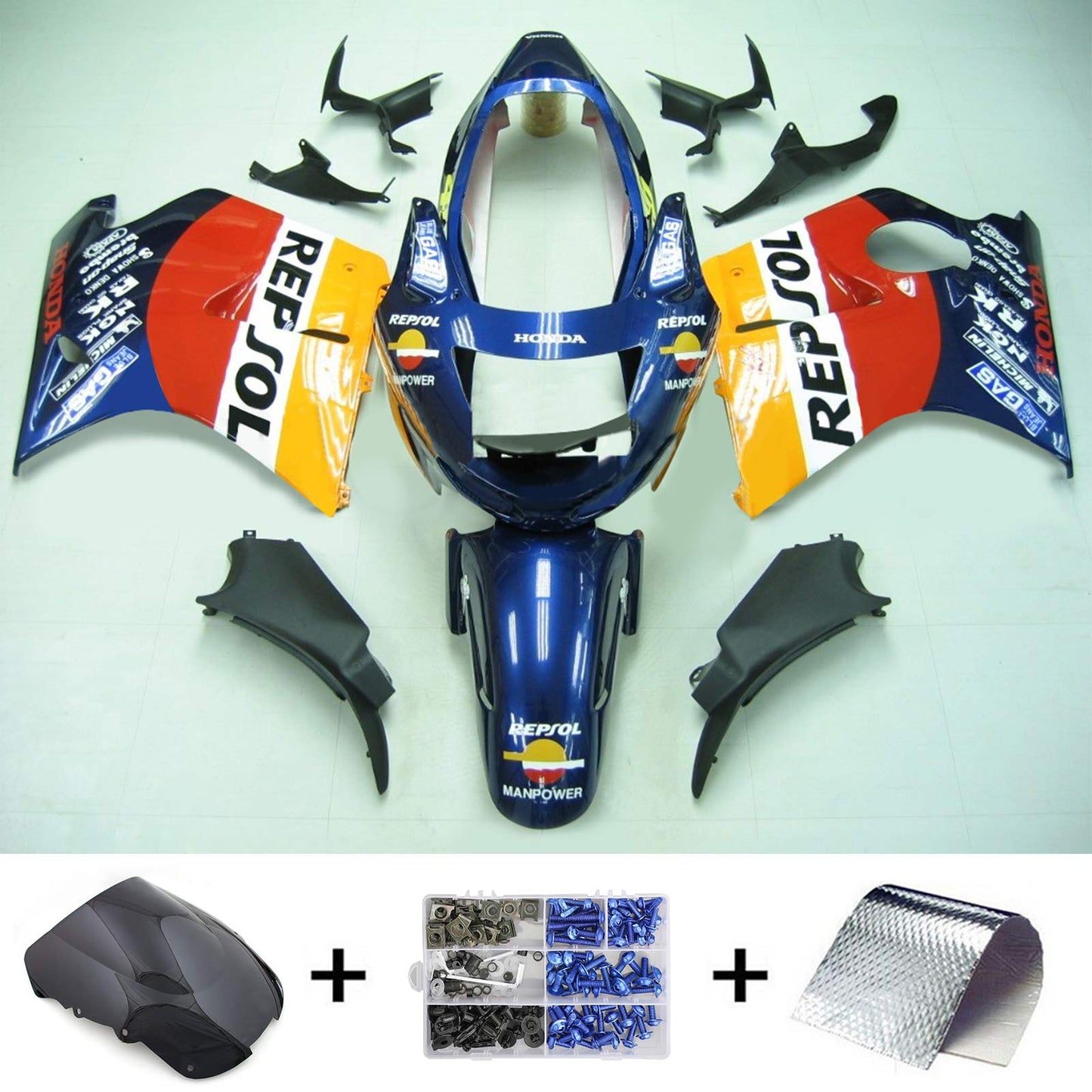 Amotopart Honda CBR1100XX Superblackbird 1996-2007 Verkleidungskit