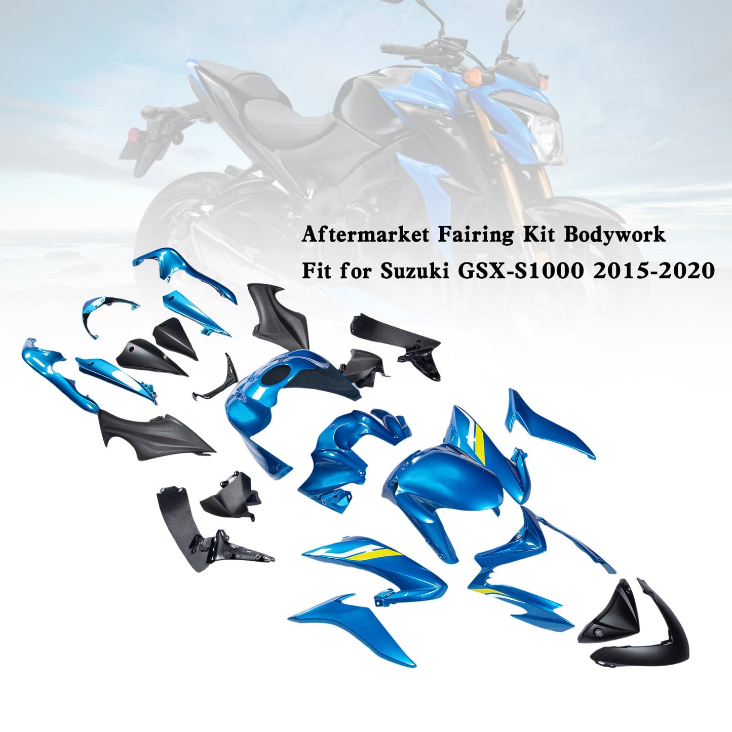 Amotopart Kunststoff-Karosserieverkleidungsset für Suzuki GSX-S 1000 2015–2020