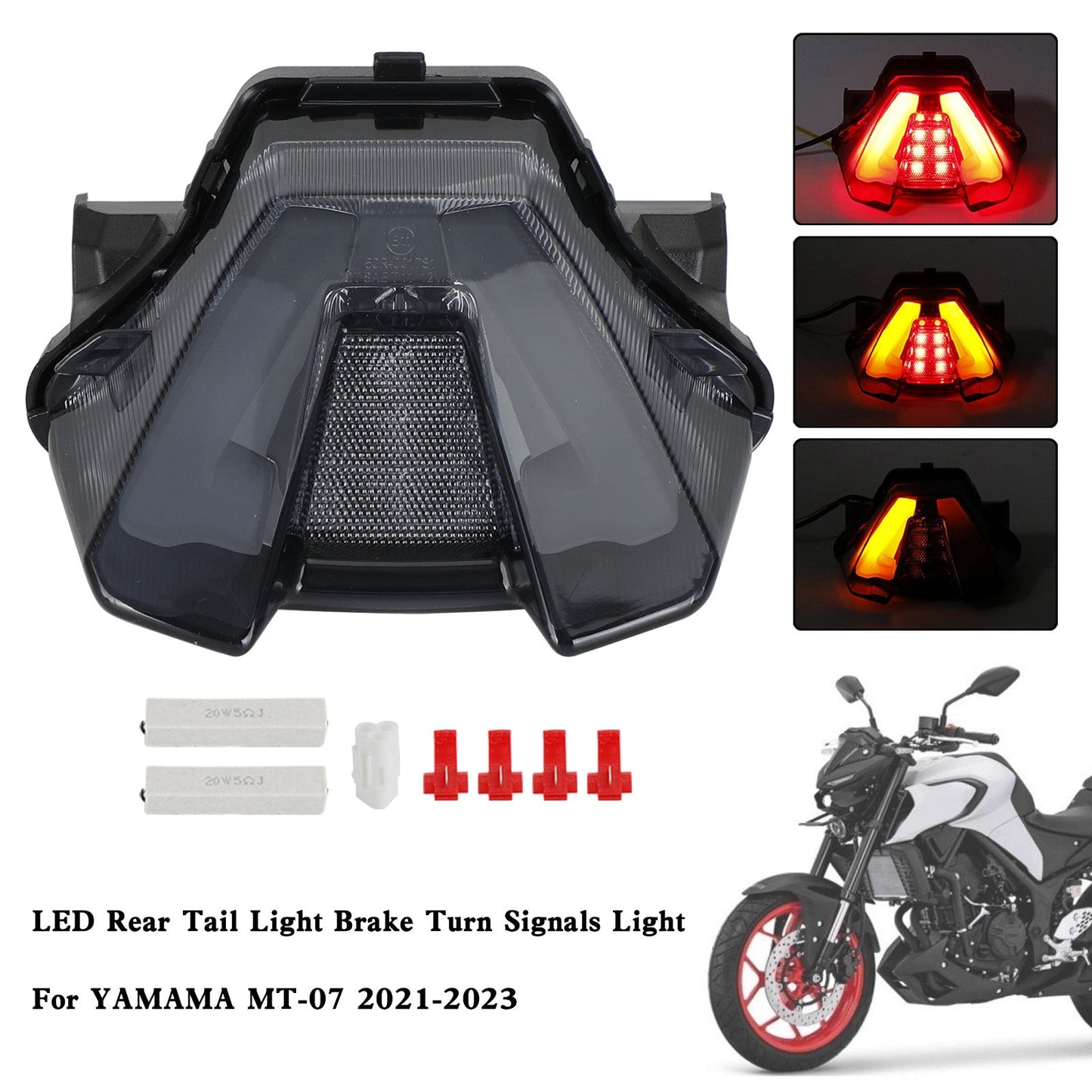 Yamaha MT-07 MT07 2021-2023 Clignotant de frein arrière à LED