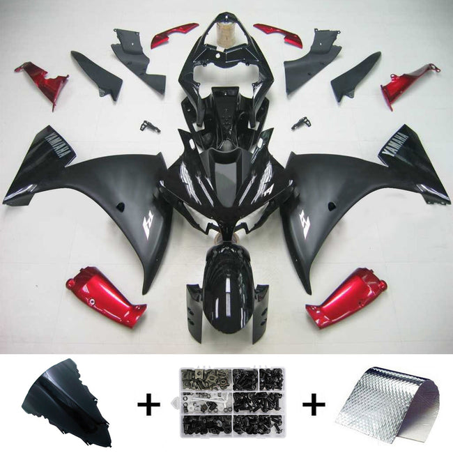 Amotopart Yamaha 2012-2014 YZF 1000 R1 Schwarzes Rotverkleidungskit