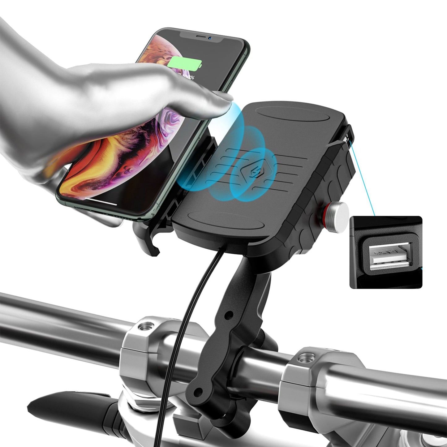 15W Wireless Ladeklasse QC3.0 Telefonladung Universal für Moto Scooter Blackb Generic