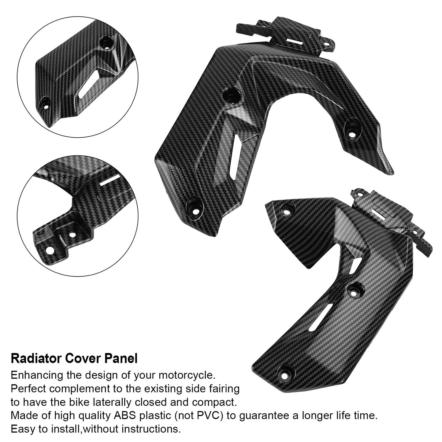 Garnitures de couvercle de radiateur latéral en plastique ABS pour Kawasaki Z650 2017-2019