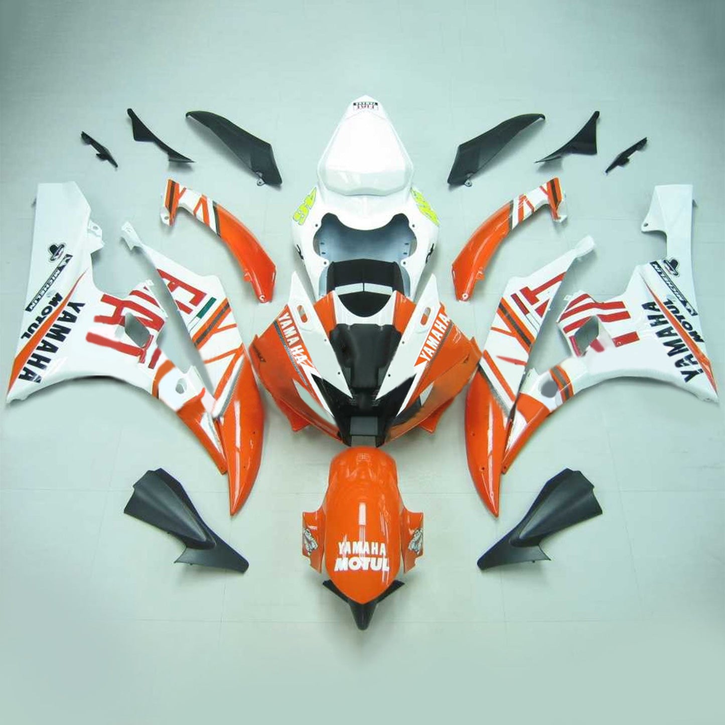 AMOTOPART YAMAHA 2006-2007 YZF 600 R6 Orange White Fearing Kit