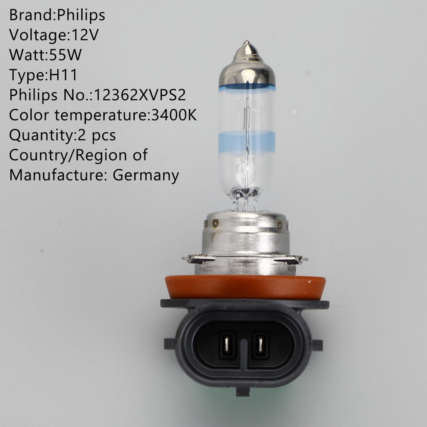 H11 Pour Philips X-tremeVision Pro150 +150% de puissance en plus 12V55W 12362XVPS2 Générique
