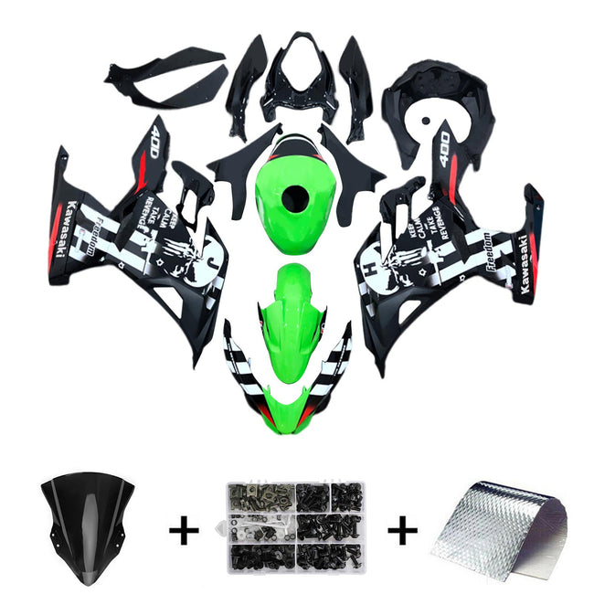 Amotopart Verkleidungsset für Kawasaki EX400 Ninja400 2018–2023, Karosserie, Kunststoff, ABS