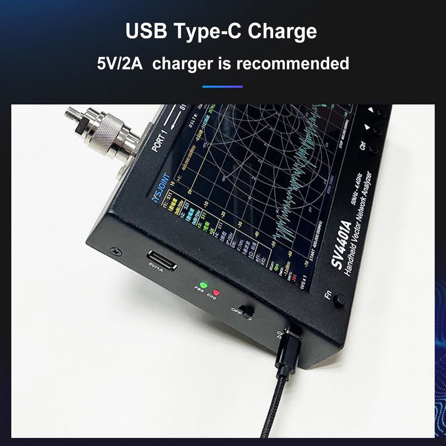 SV4401A 50 kHz-4,4 GHz Vektornetzwerk-Vektoranalysator 100 dB dynamischer NanoVNA