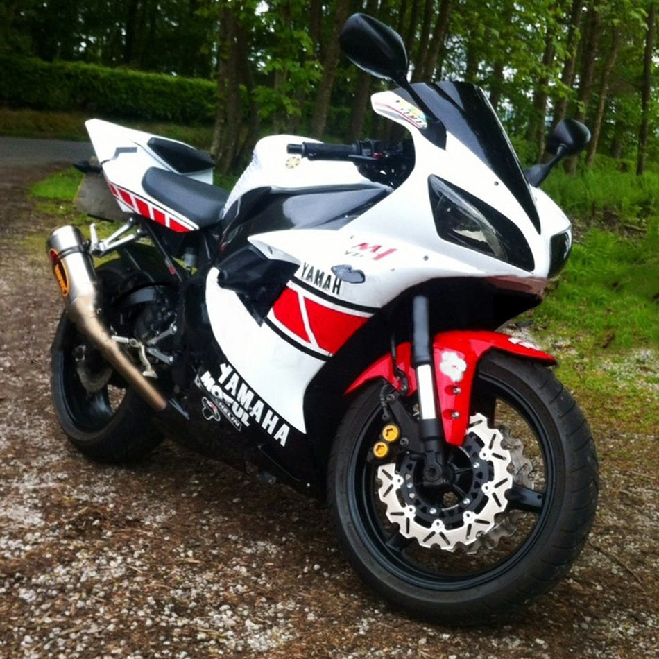 Amotopart Yamaha 2002-2003 YZF 1000 R1 Blanc avec kit de carénage rouge