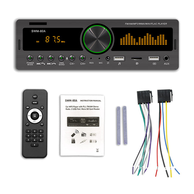 Autoradio 1 DIN avec télécommande Bluetooth prenant en charge le positionnement du lecteur MP3 FM