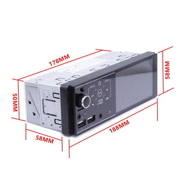 Autoradio mono Din écran tactile Bluetooth 4 pouces FM + caméra de recul