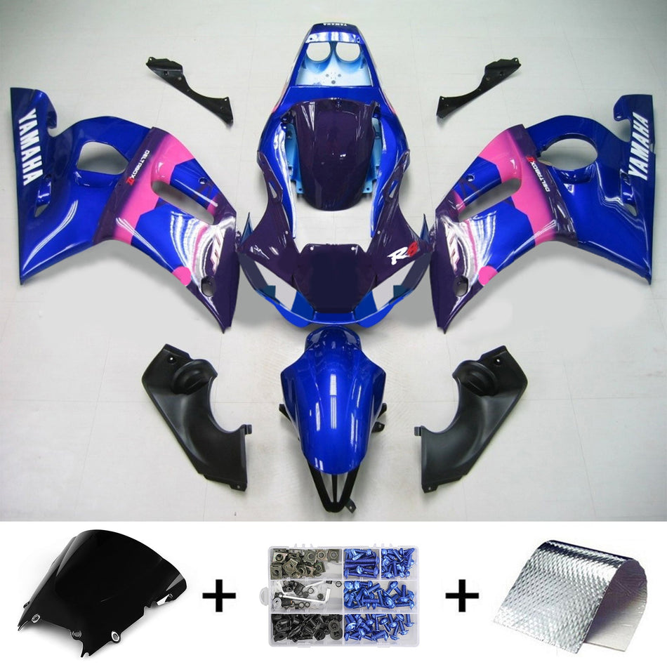 Amotopart Yamaha 1998-2002 YZF 600 R6 Kit carénage bleu rose