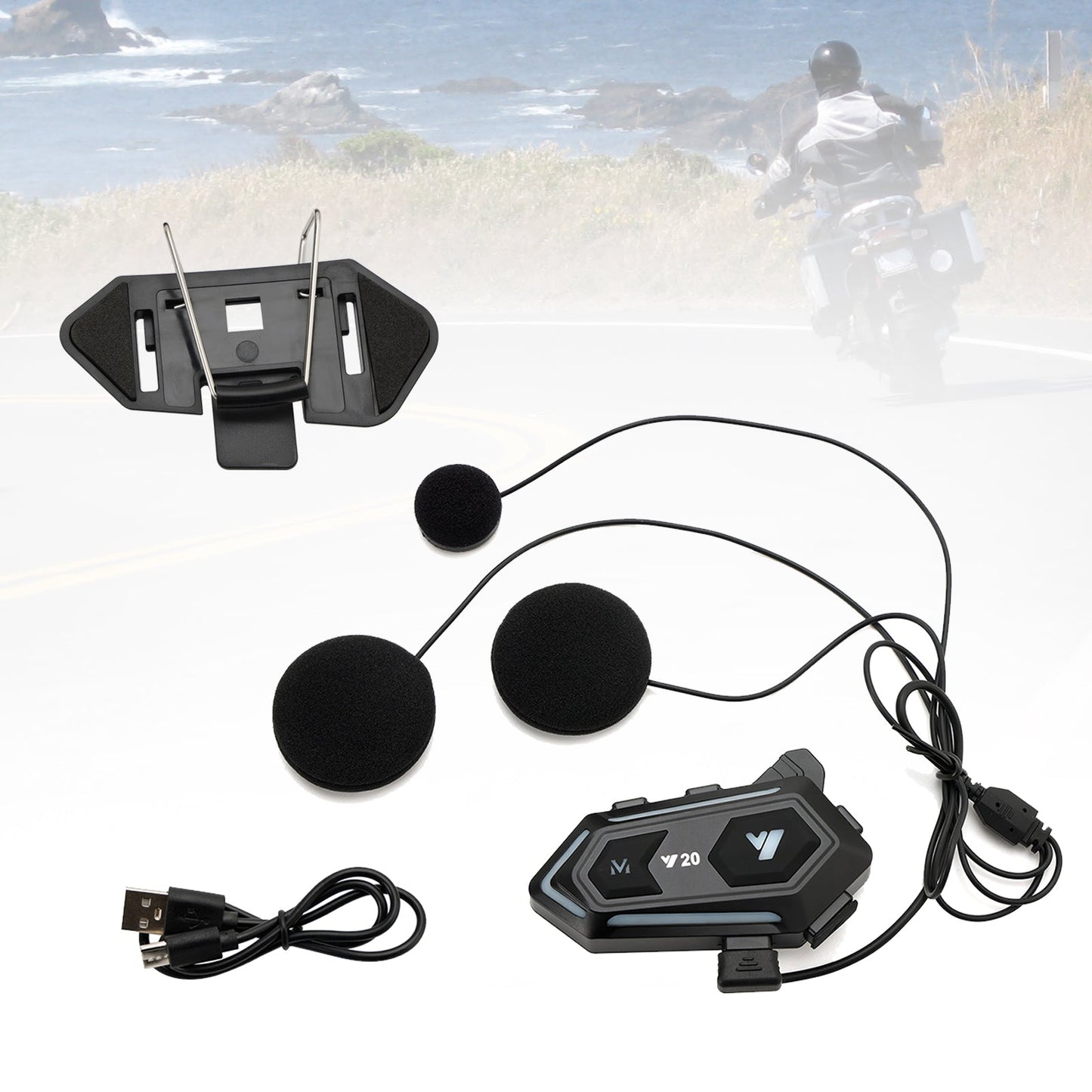 Helm Bluetooth Kopfhörer Headset Wireless Player Universal Y20 Für Motorrad