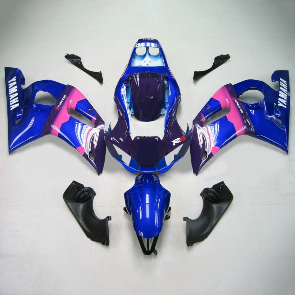 Amotopart Yamaha 1998-2002 YZF 600 R6 Kit carénage bleu rose