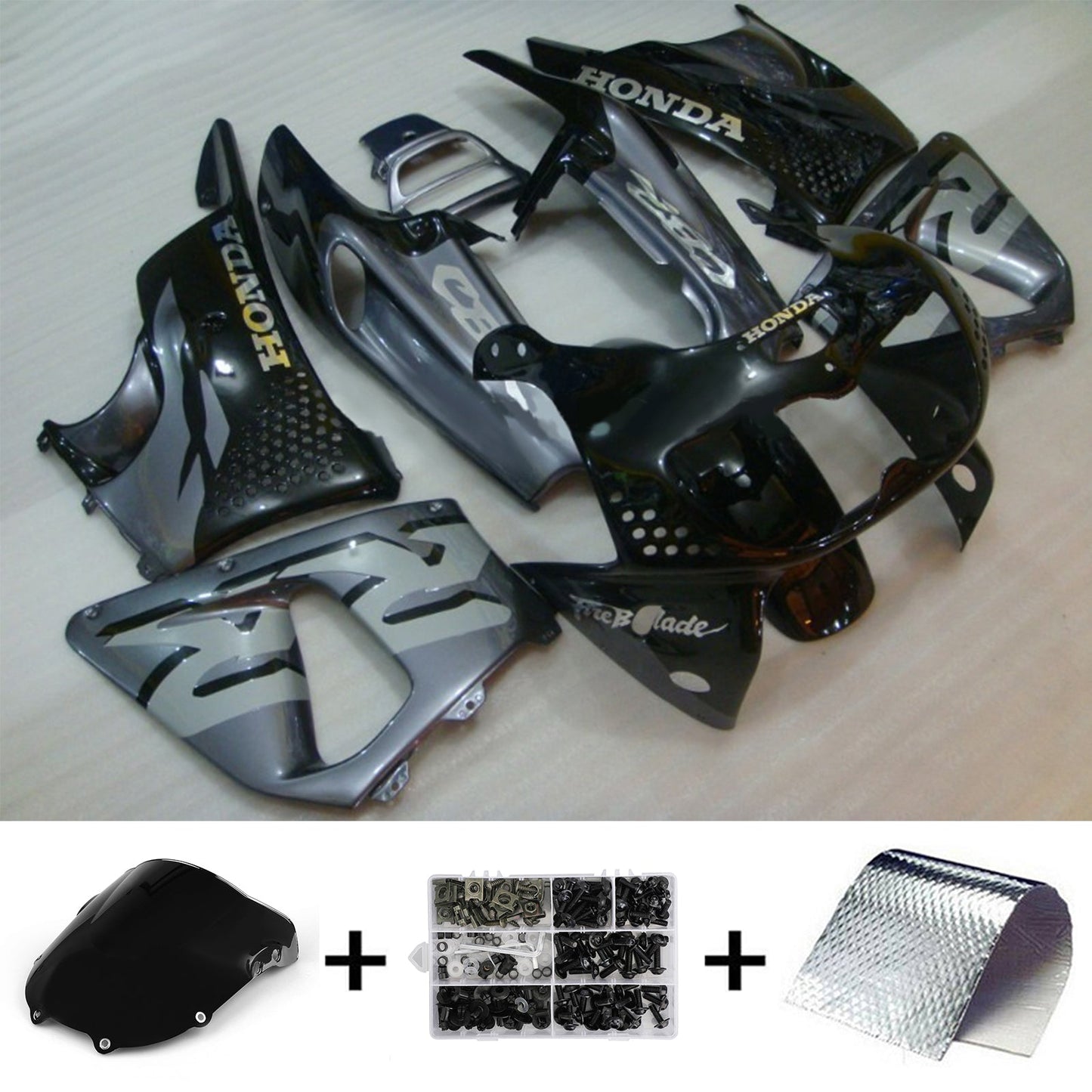 Amotopart Honda CBR900RR 893 1996-1997 Kit de carénage Corps Plastique ABS