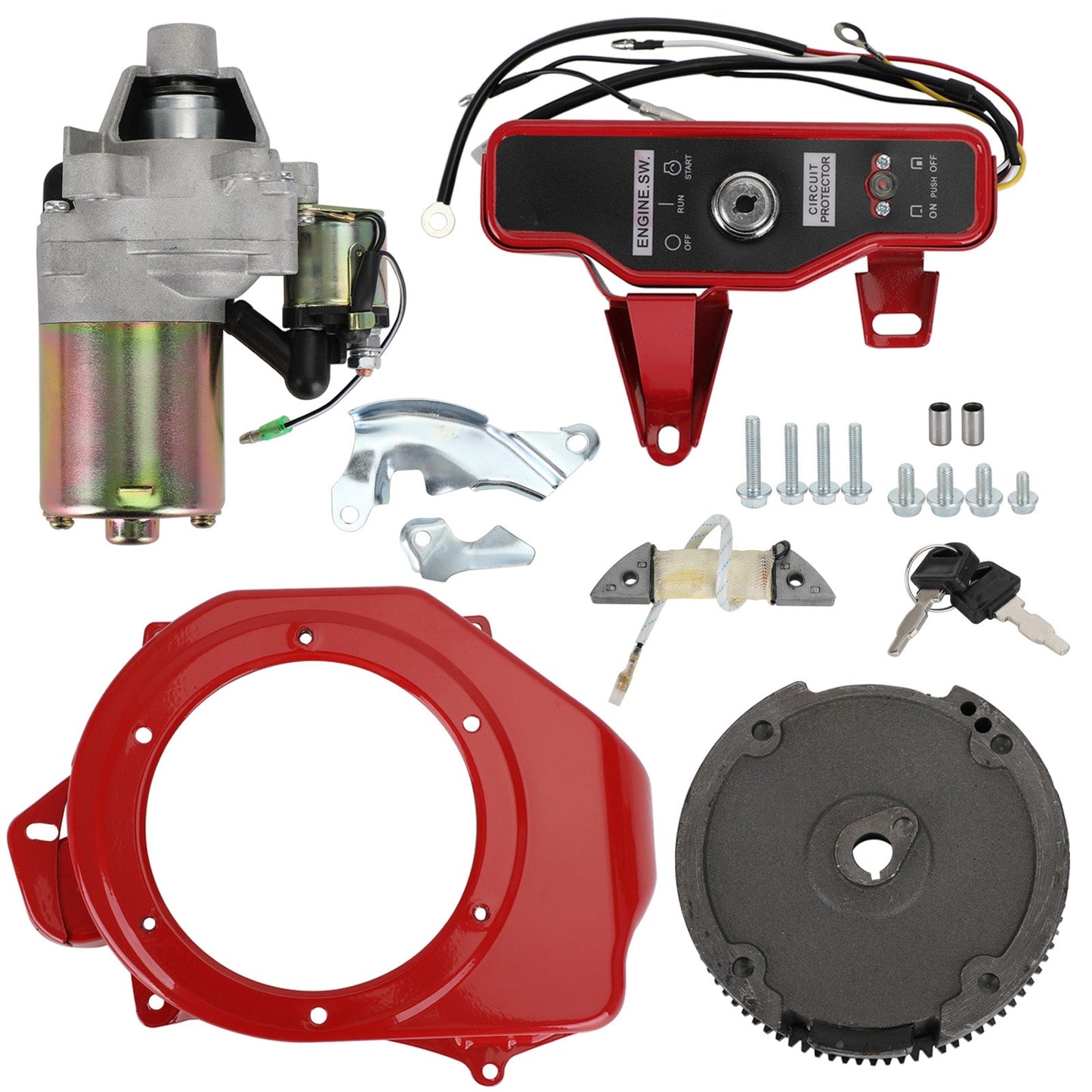 Kit de démarrage électrique couvercle de ventilateur d'allumage de démarreur pour Kit de volant d'inertie Honda GX160 GX200