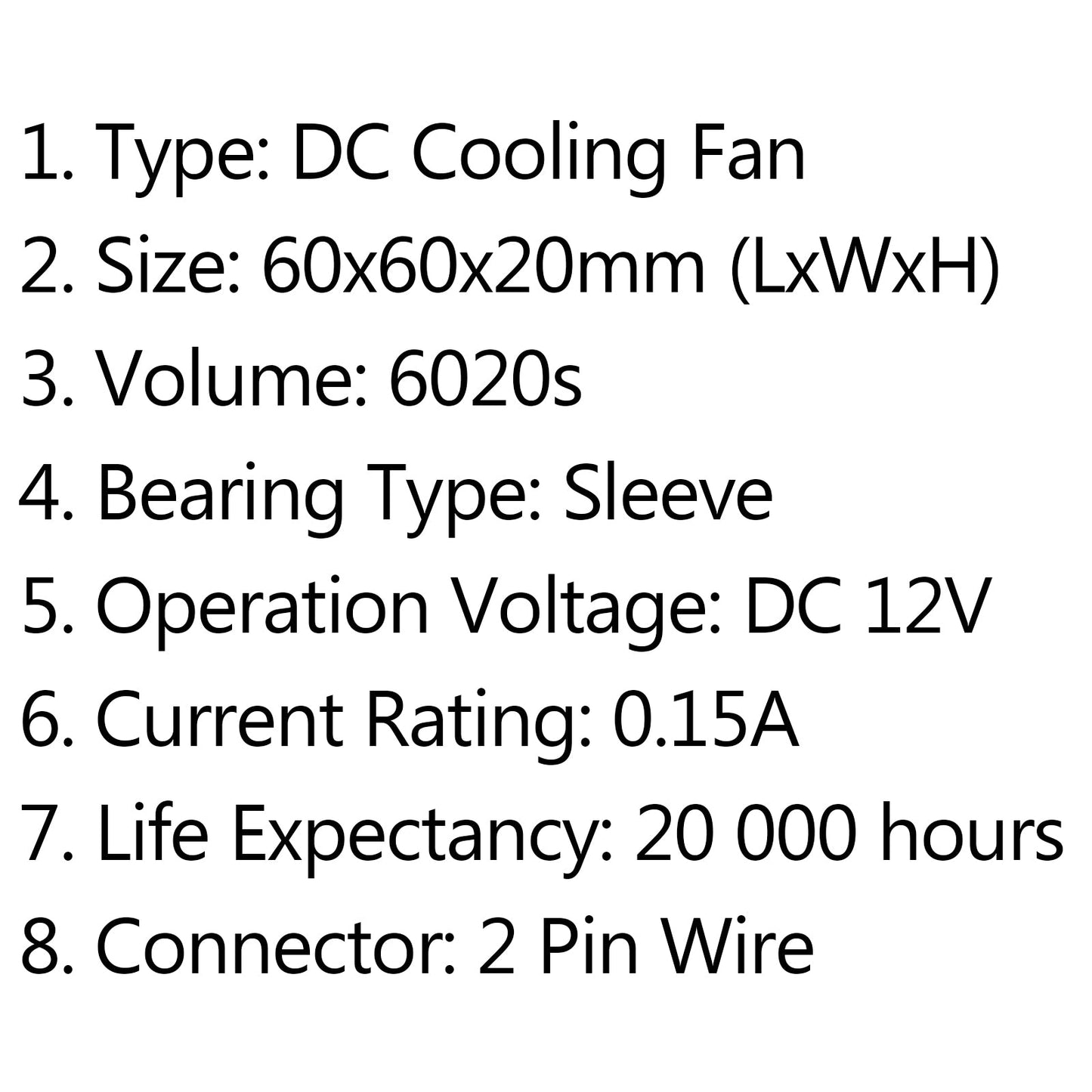 4pcs dc brushless refroidissement pc ordinateur ventilateur 12V 6020S 60x60x20mm 0.15A 2 broches fil