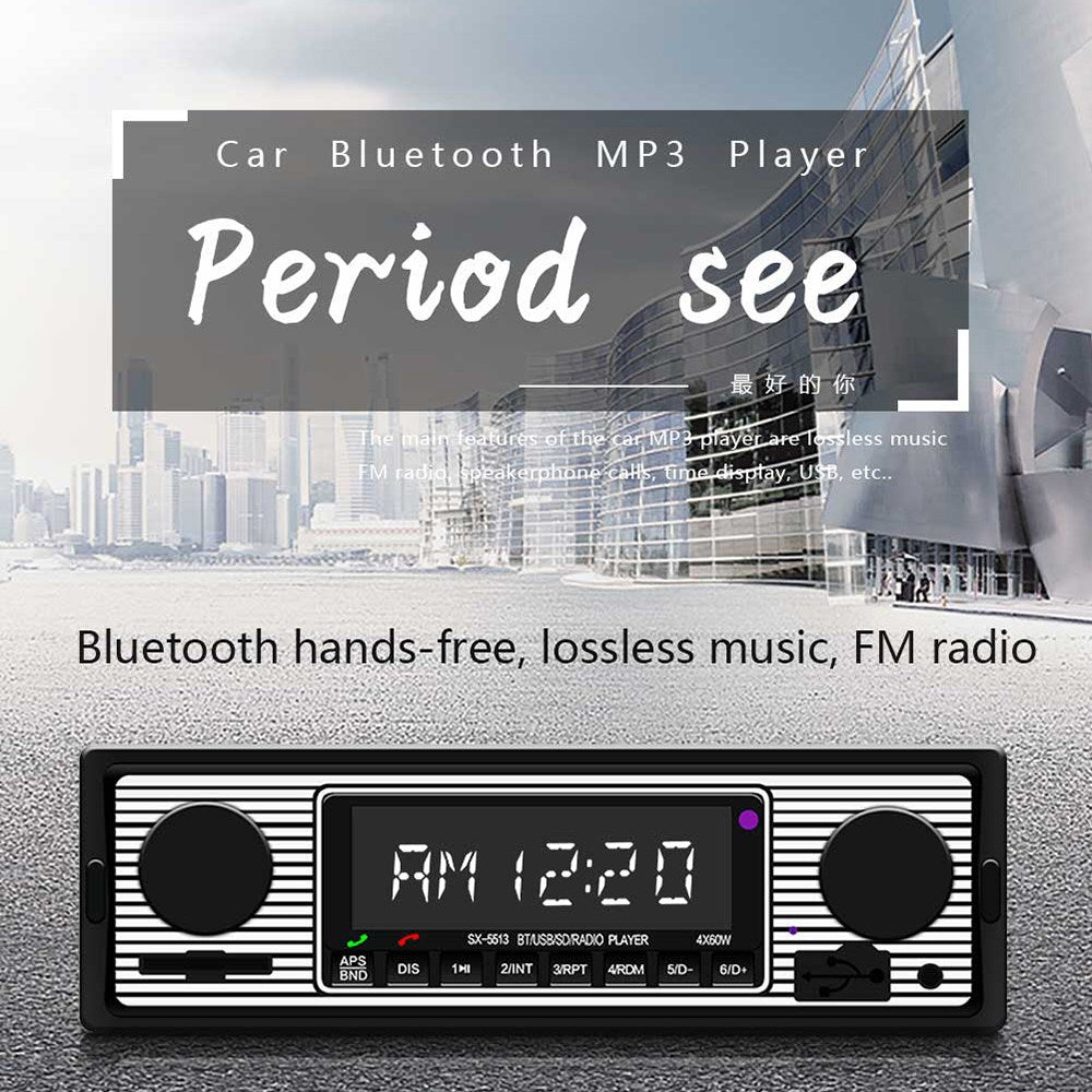 Lecteur MP3 Vintage Bluetooth Radio FM AUX Récepteur audio stéréo classique USB