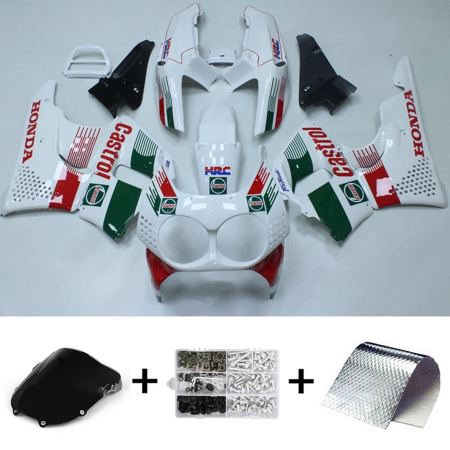 Amotopart Honda CBR900RR 893 1992-1993 Kit de carénage Corps Plastique ABS