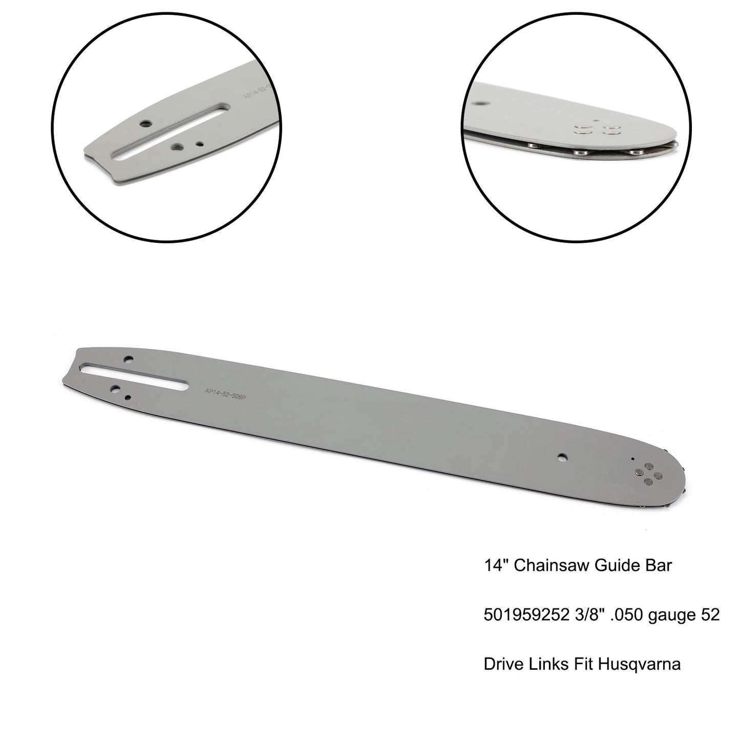 14 "Chainsaw Guide Bar 501959252 3/8" .050 Gauge 52 Antriebsverknüpfungen fit Husqvarna