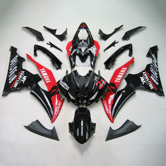 Amotopart Yamaha 2008-2016 YZF 600 R6 Schwarzes Rotverkleidungskit